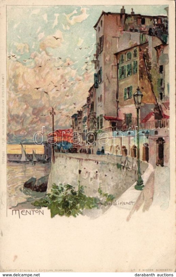 ** T3 Menton, Carte Postale Artistique De Velten No. 471., Litho S: Manuel Wielandt (EB) - Unclassified