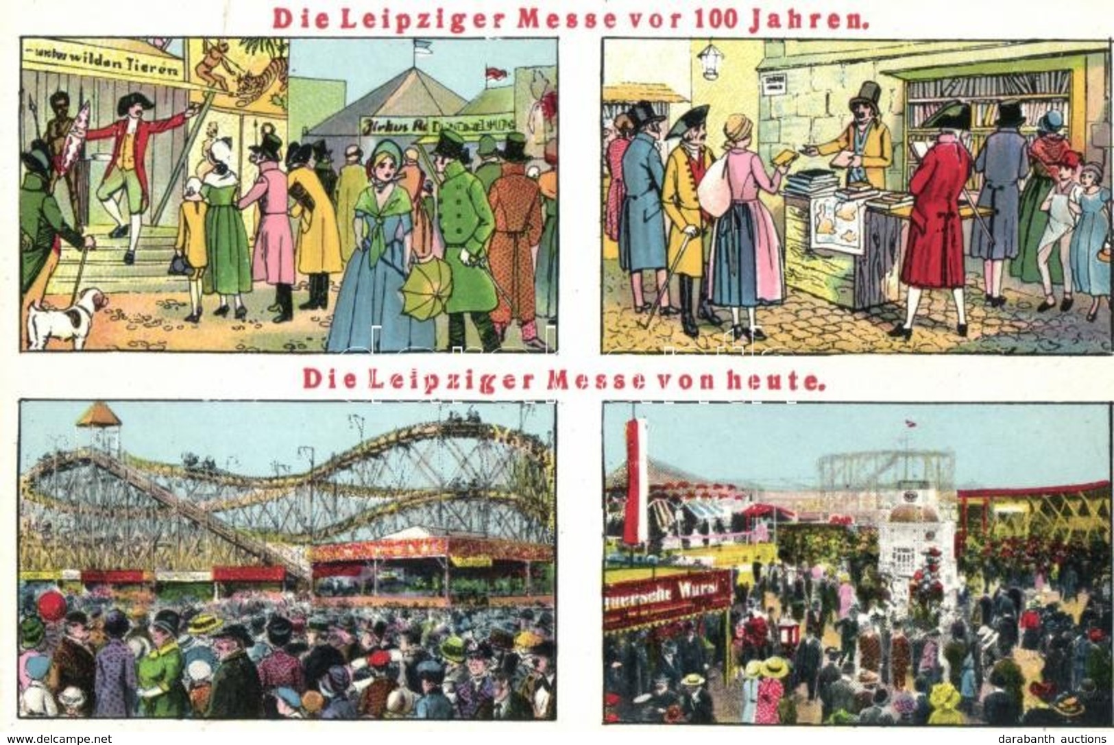 ** T2/T3 Leipzig, Die Leipziger Messe Vor 100 Jahren Und Von Heute / Leipzig Far In The Past - Non Classés