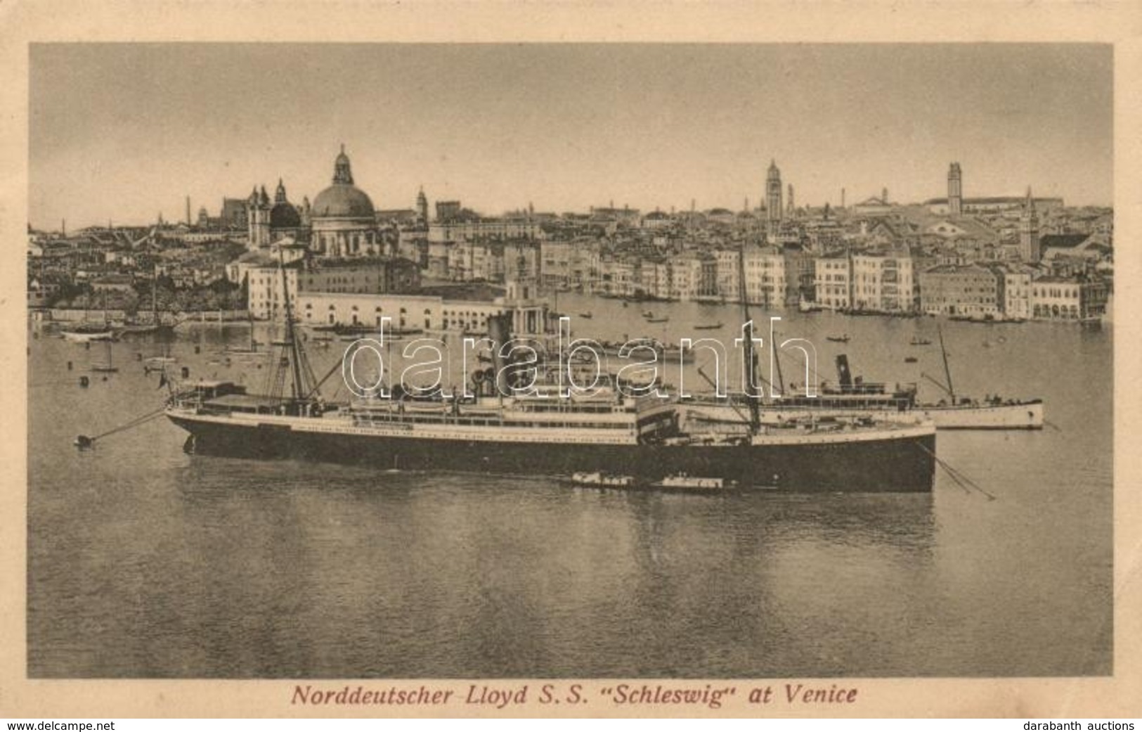 ** T3 Venice, Venezia; Port, Norddeutscher Lloyd's SS Schleswig, Saint Mark's Basin (small Tear) - Non Classés