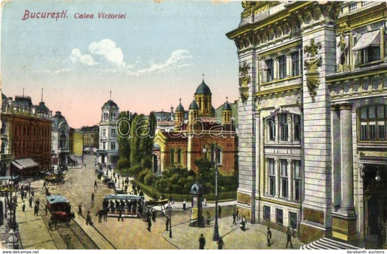 T2/T3 Bucharest, Bucuresti; Calea Victoriei / Street View, Horse-drawn Tram (EB) - Non Classés