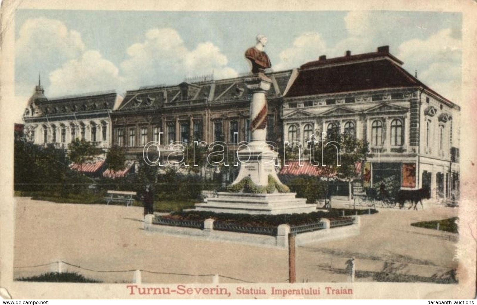 * T2/T3 Turnu Severin, Szörényvár; Statuia Imperatului Traian / Statue (EK) - Non Classés