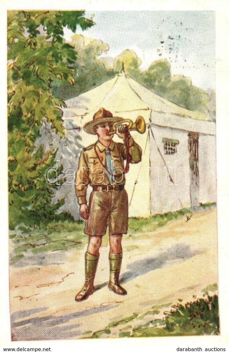 T2/T3 Cserkész ébresztő / Weckruf / The Boy Scout Reveille + 1933 Gödöllő IV. Jamboree So. Stpl. (EK) - Zonder Classificatie