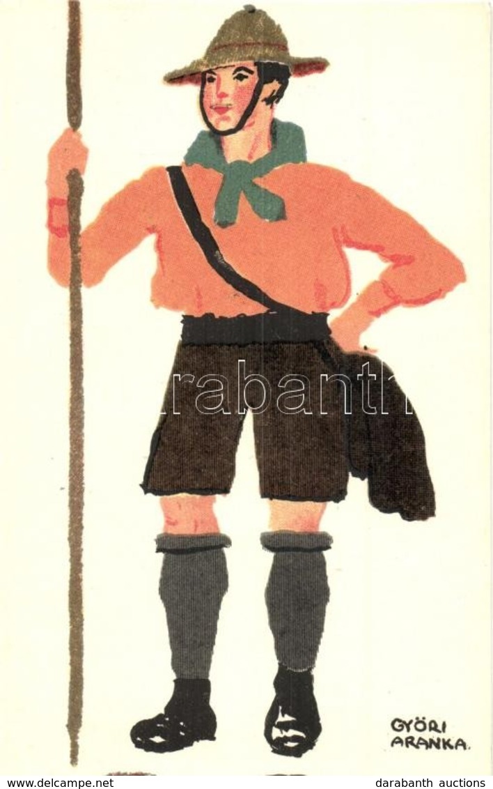 ** T1 Ungarische Werkstätte, Cserkész; Diana Sósborszesz Reklám / Hungarian Art Postcard, Scout. Advertisement On The Ba - Non Classificati