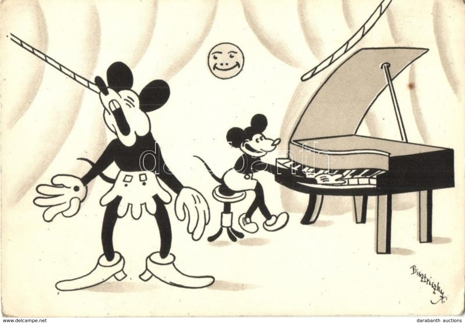 ** T2/T3 Mickey Mouse Playing The Piano S: Bisztriczky (EK) - Non Classés