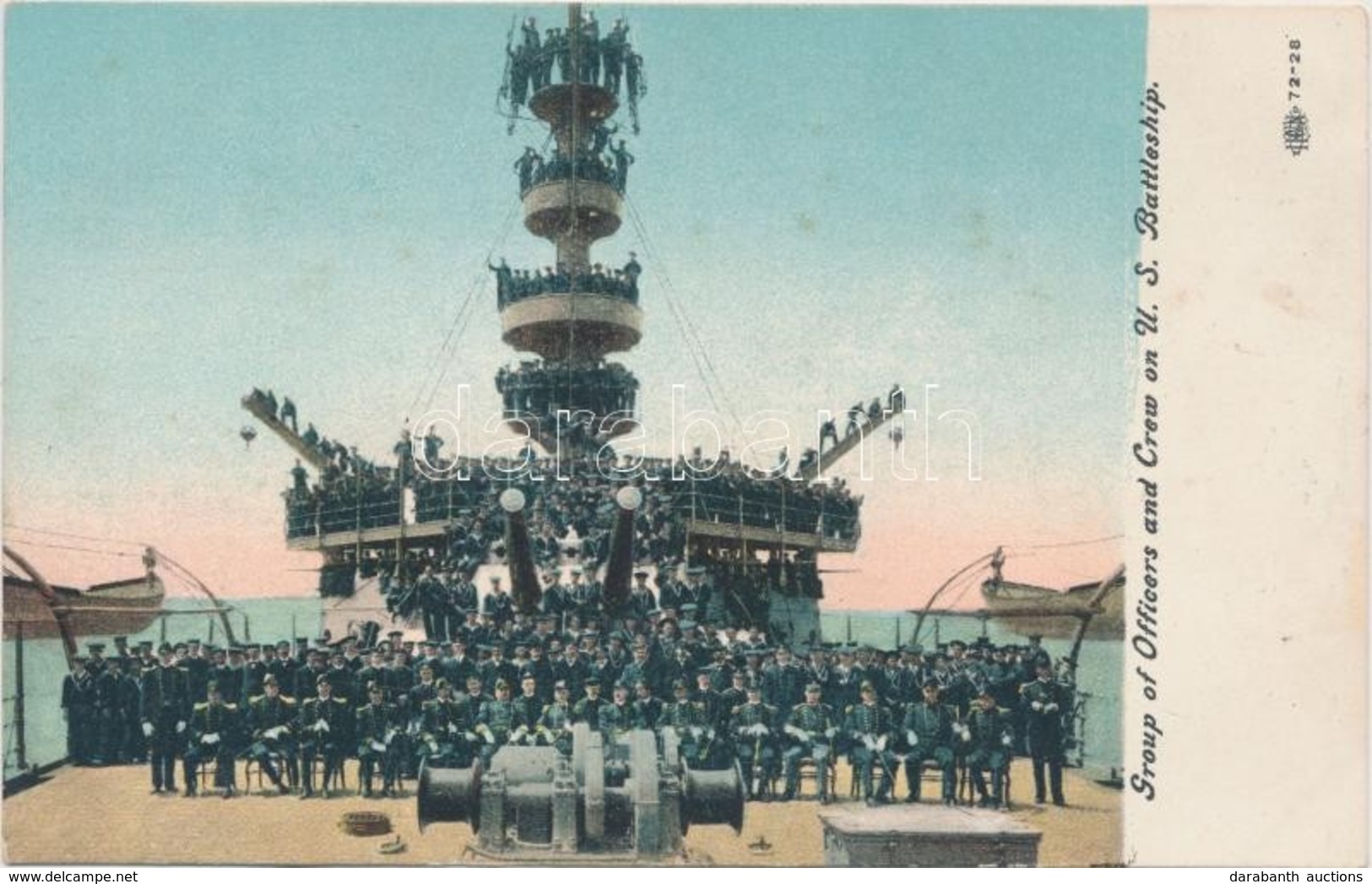 ** T1/T2 Group Of Officers And Crew On US Battleship - Non Classés