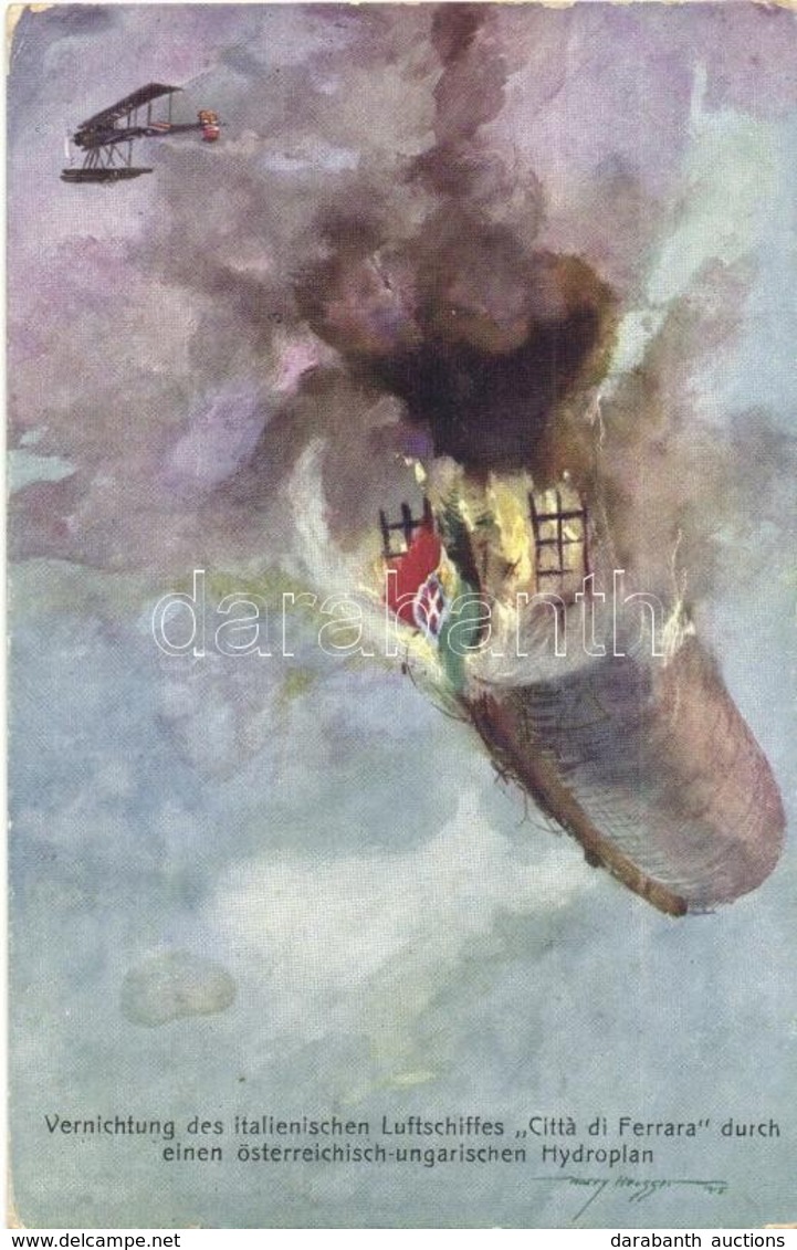 T2/T3 K.u.K. Kriegsmarine, Seaplane, Hydroplan, The Destruction Of The Italian Balloon 'Citta Di Ferrara'. B.K.W.I. 259- - Non Classés