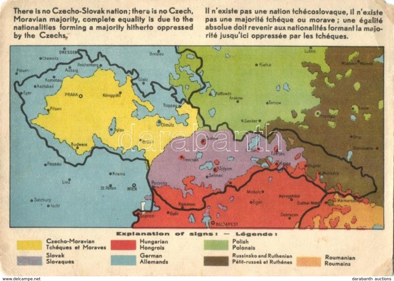 ** T4 Nincs Csehszlovák Nemzet, Nincs Csehszlovák Többség, Teljes Egyenjogúság Illeti A Csehek által Eddig Elnyomott Töb - Unclassified