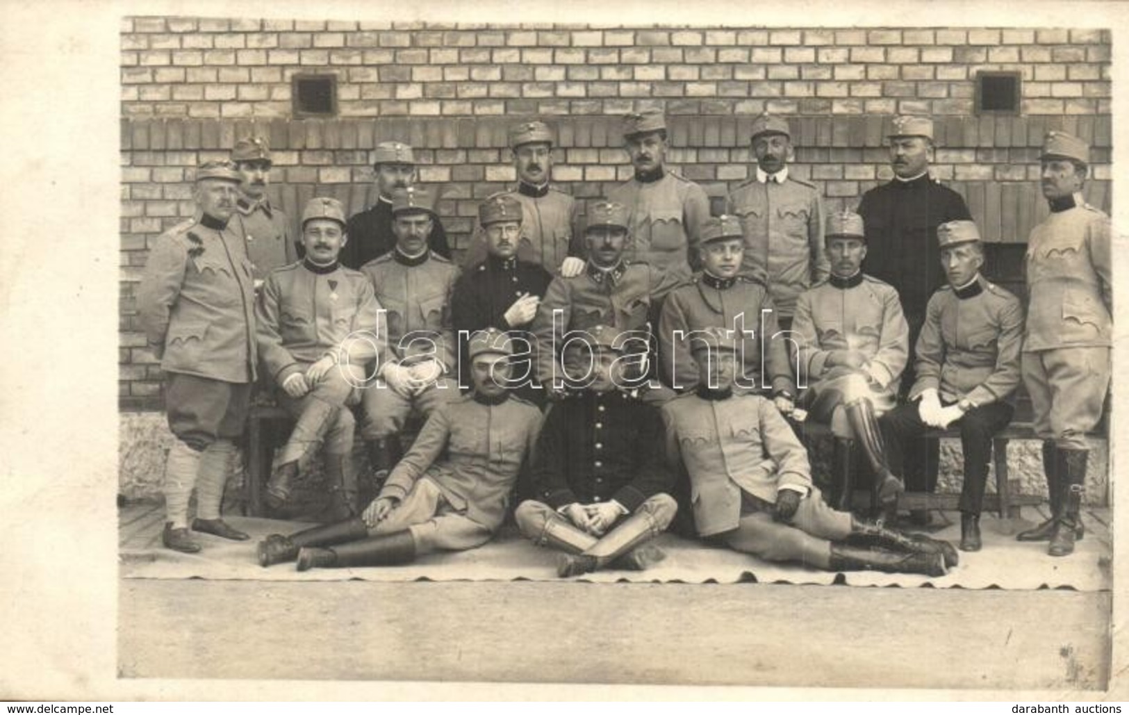 T2/T3 Osztrák-magyar Katonák Csoportképe Tisztekkel / WWI Austro-Hungarian K.u.K. Soldiers Group Photo (EK) - Non Classés