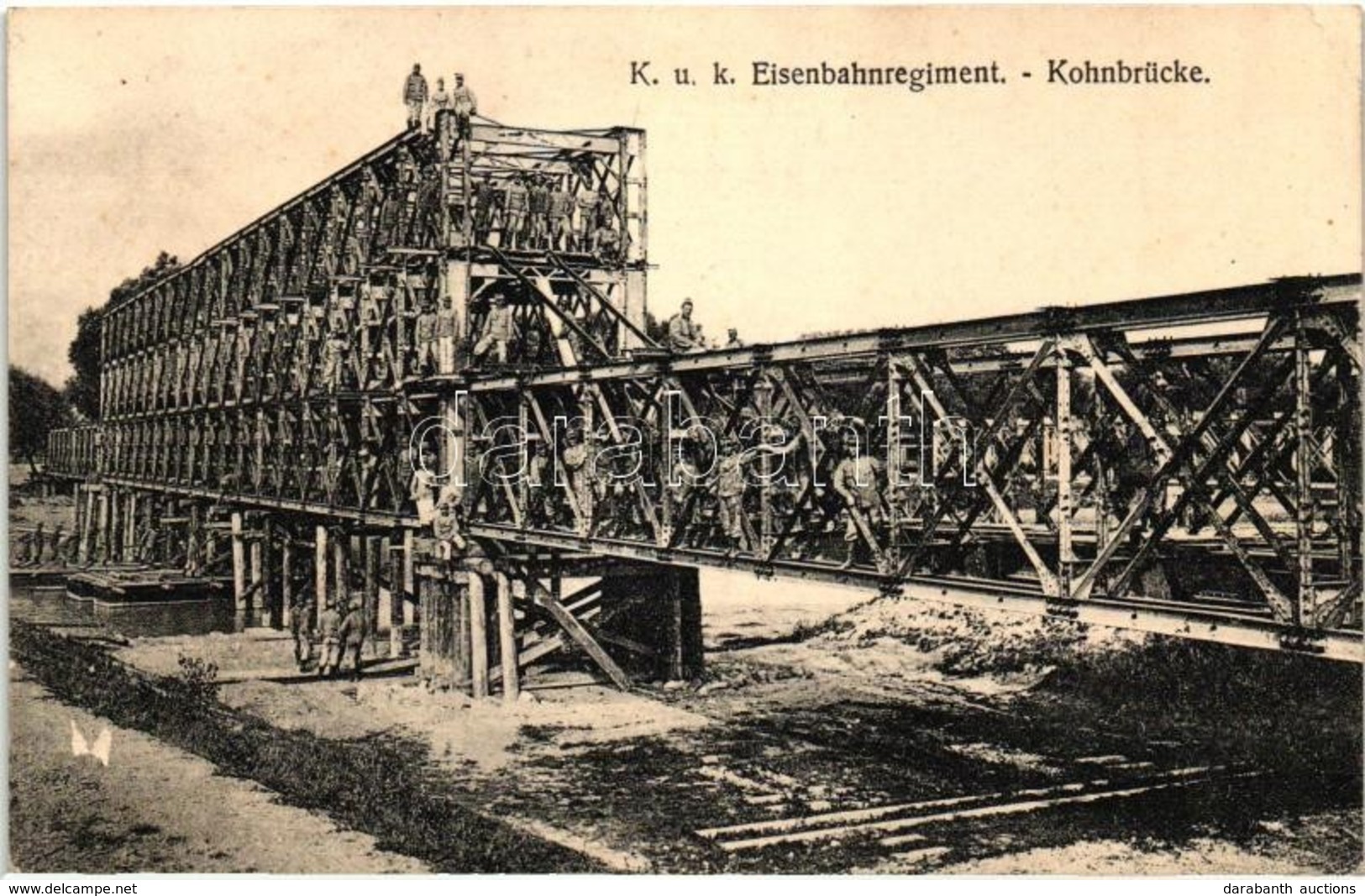 * T2/T3 K.u.K. Eisenbahnregiment. Kohnbrücke. Verlag J. L. K. No. 80. / K.u.K. Military Railroad Regiment, Railway Bridg - Unclassified