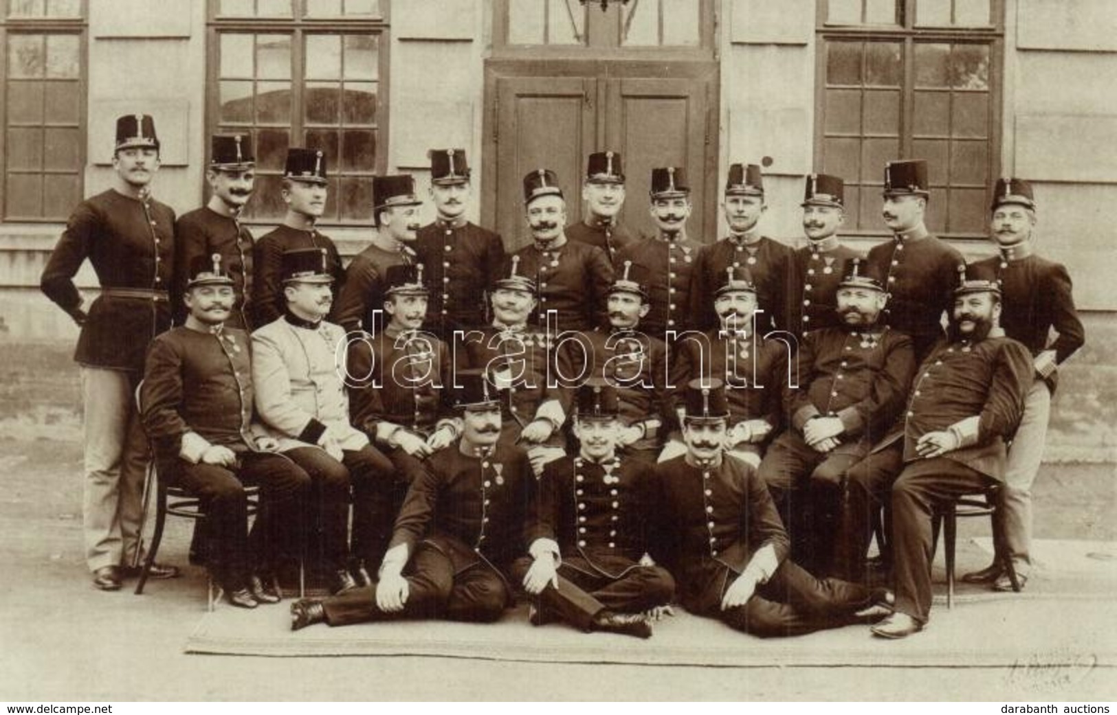 T2 1907 Osztrák-magyar Katonai Tisztikar Csoportképe Újvidéken / Austro-Hungarian K.u.K. Military Officers Group Photo A - Non Classés