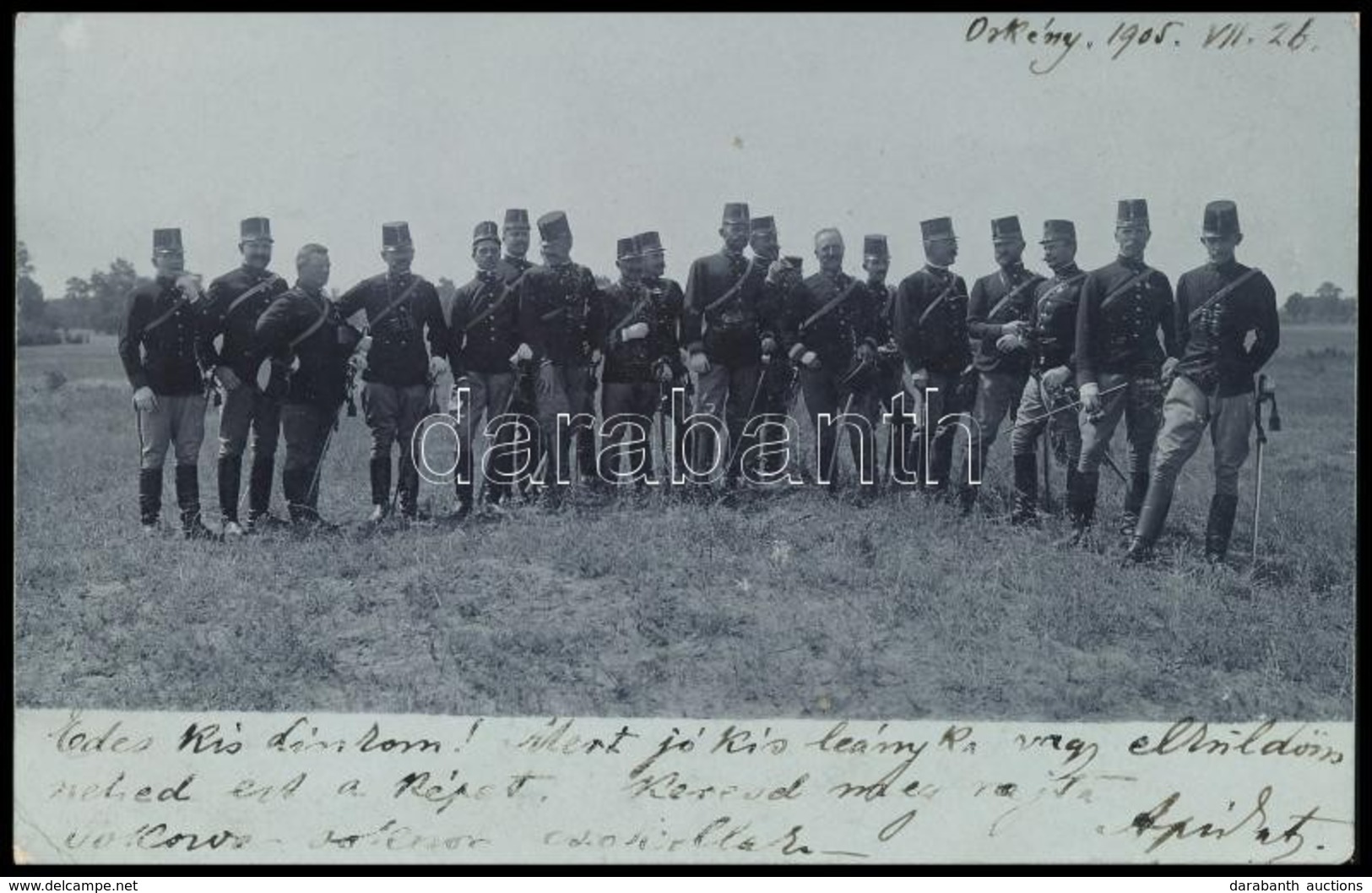 T2/T3 1905 Osztrák-magyar Katonai Tisztikar Csoportképe Örkénytáborban (Táborfalva) / Austro-Hungarian K.u.K. Military O - Non Classés