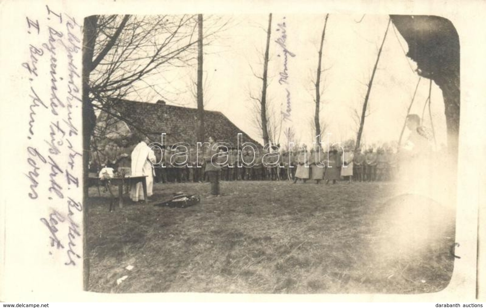 T2 1915 Tábori Mise / WWI K.u.K. Military Field Mass Of The II. Batterie I. Bayerisches Fussartillerie Regt. II. Bay. Ar - Non Classés