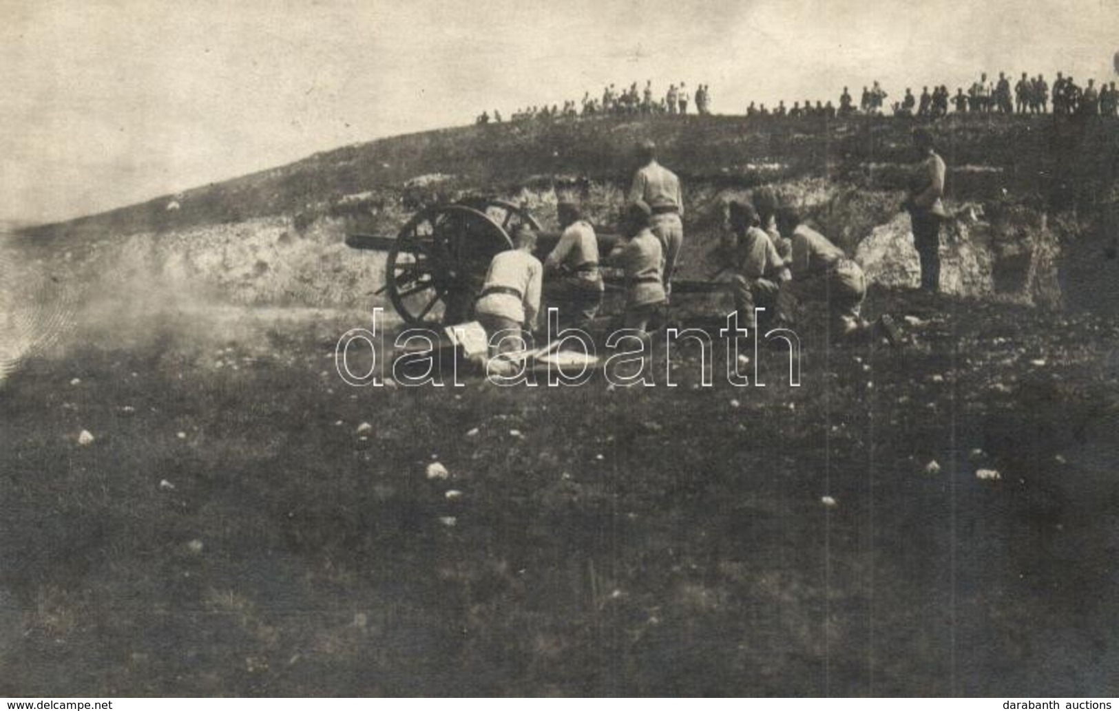 ** T2/T3 Első Világháborús Osztrák-magyar Katonák ágyúval / WWI K.u.k. Military, Soldiers With Cannon. Photo  (fl) - Non Classés