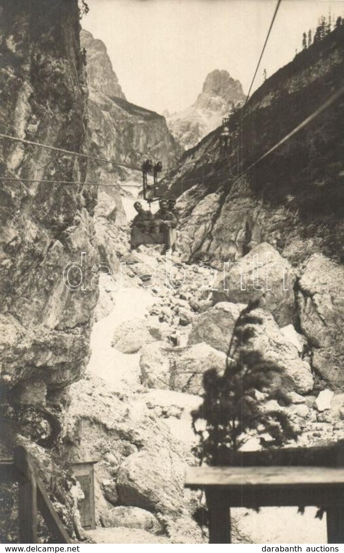 * T1/T2 Osztrák-magyar Katonák Felvonóban Az Olasz Fronton / WWI Austro-Hungarian K.u.K. Soldiers In Cable Car At The It - Non Classés