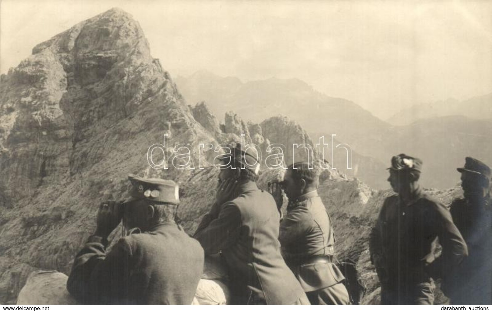 * T2 Osztrák-magyar Katonák Távcsövekkel Az Olasz Fronton / WWI Austro-Hungarian K.u.K. Soldiers With Binoculars, At The - Non Classés