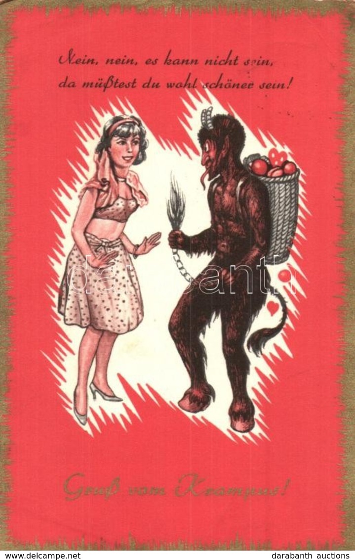 T2 Gruss Vom Krampus! / Krampus, Lady, Art Postcard, H. B. Wien K 2004. - Non Classés