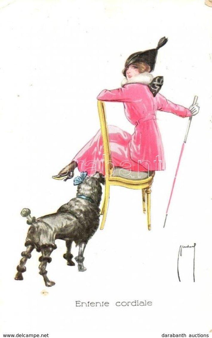 * T3 Entente Cordiale / Lady With Dog. E. A. S. B. 106/1. Art Postcard, Artist Signed (EB) - Non Classés