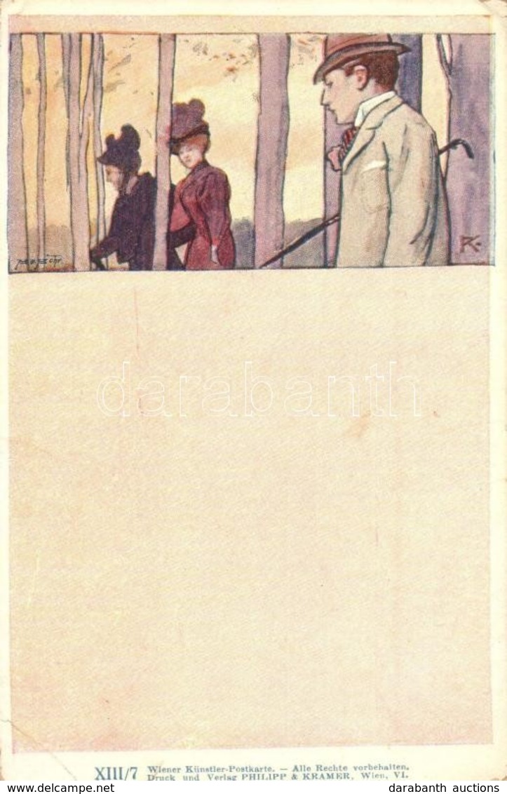 ** T3 Wiener Künstler-Postkarte. Druck Und Verlag Philipp & Kramer. XIII/7. S: RK (kis Szakadás / Small Tear) - Non Classés