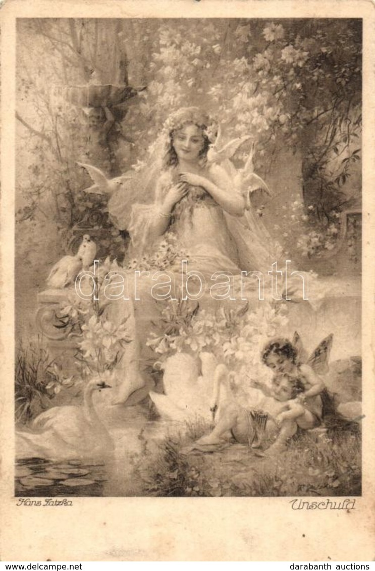 * 4 Db Hans Zatzka Művészlap / 4 Art Postcards, S: Hans Zatzka - Non Classés