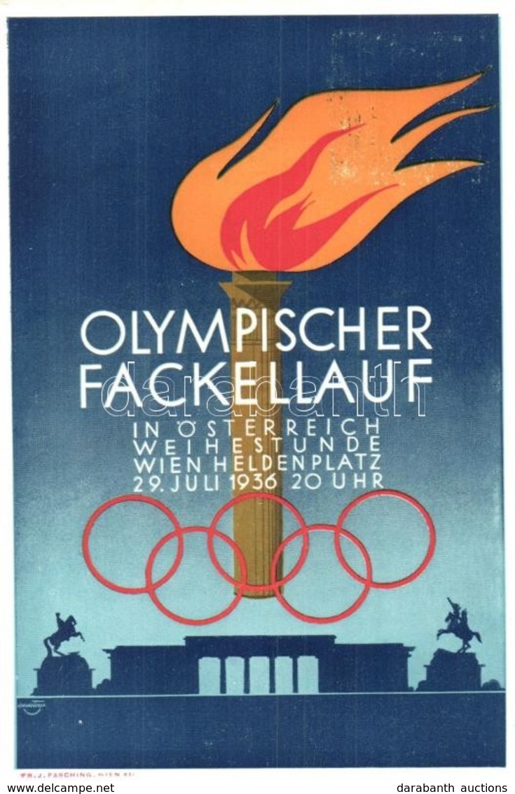 * T2 1936 Olympischer Fackellauf In Österreich, Wien / Olympic Torch Relay In Austria, Vienna. So. Stpl - Non Classés