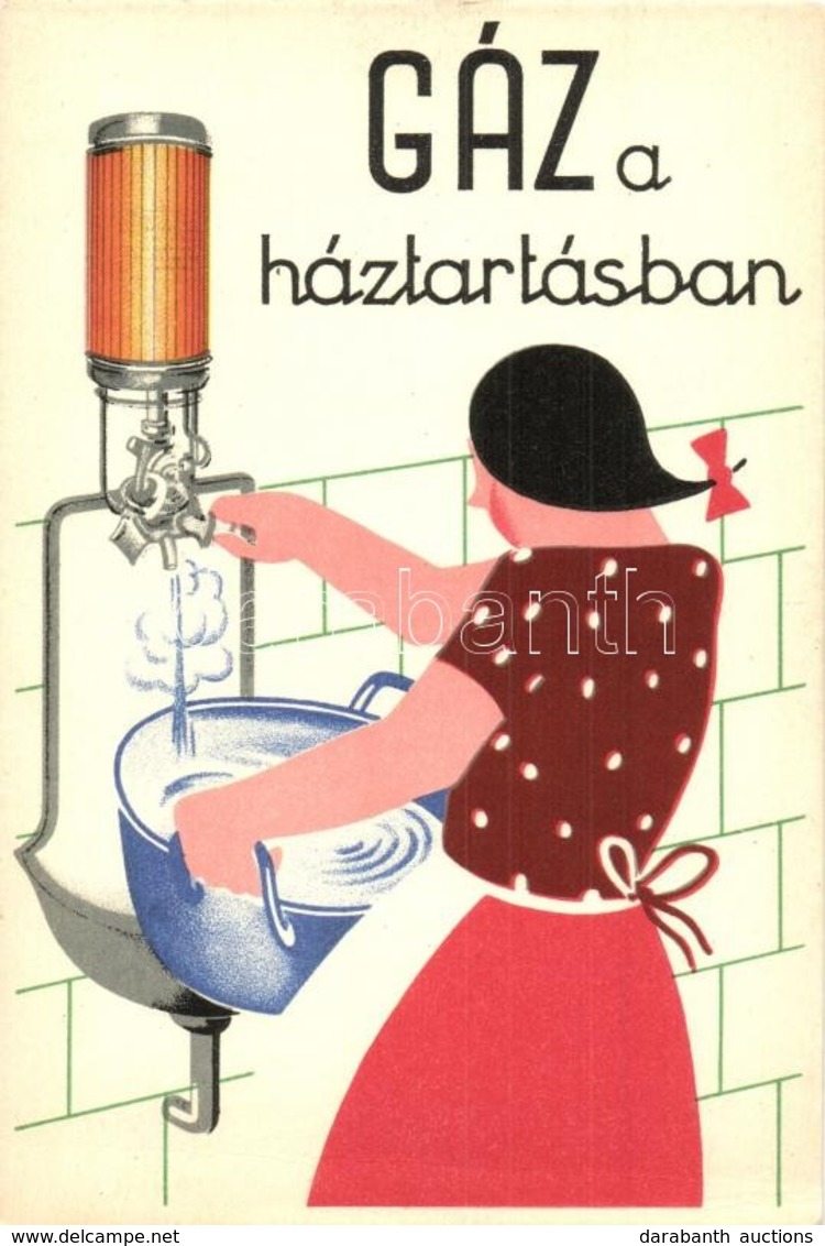 ** T2/T3 Gáz A Háztartásban. Seidner Litográfia / Hungarian Gas Advertisment (fa) - Unclassified