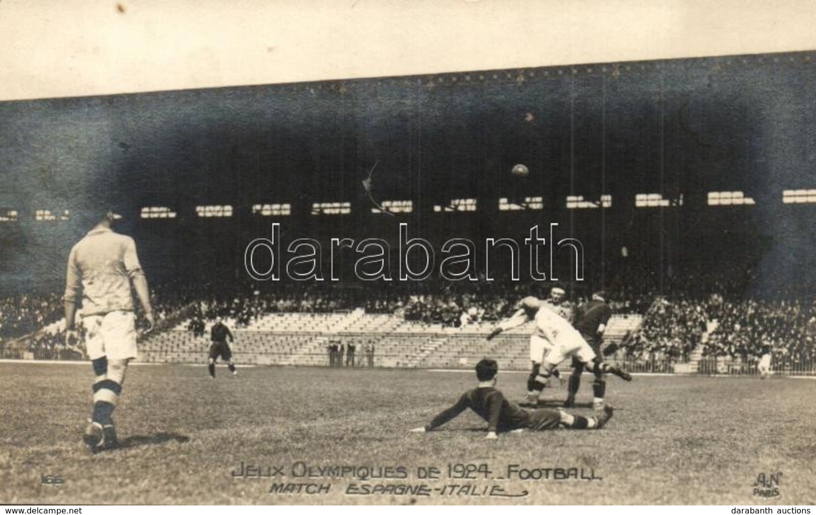 ** T2 1924 Summer Olympics, Football Match Spain-Italy. AN Paris 166. - Non Classés