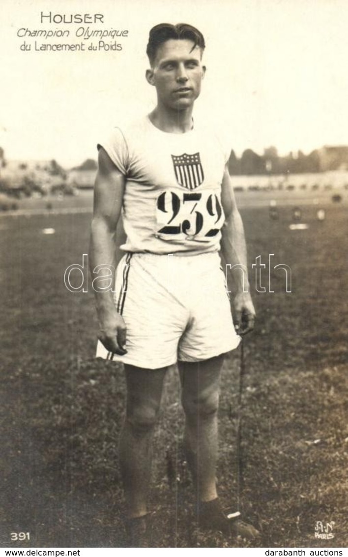 ** T2 Lemuel Clarence 'Bud' Houser, American Field Athlete, Discus Thrower, Olympic Champion. AN Paris 391. - Unclassified