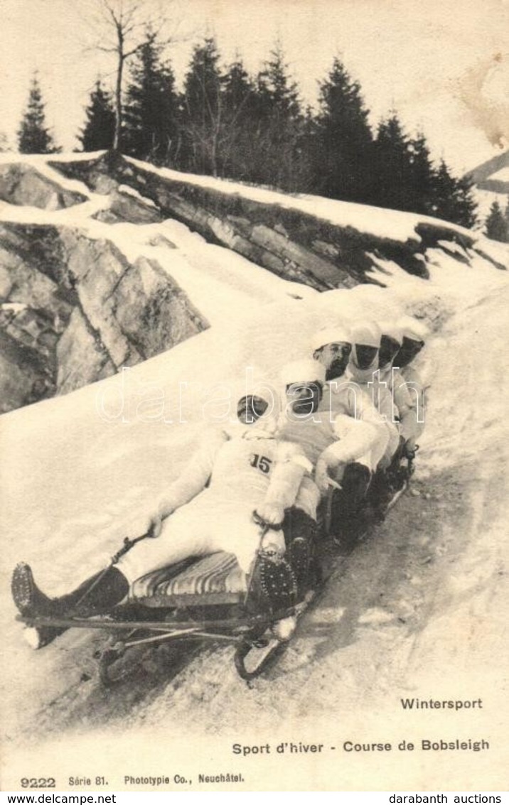 T2 1910 Sport D'hiver, Course De Bobsleigh / Wintersport, 6er Bobschlitten / Winter Sport, Bobsleigh, Sledding People. P - Non Classés