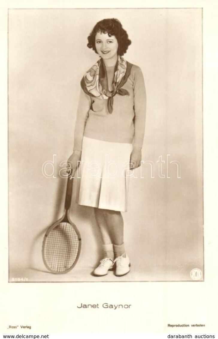 ** T1 Janet Gaynor (1906-1984) American Actress With Tennis Racket, Ross Verlag - Unclassified