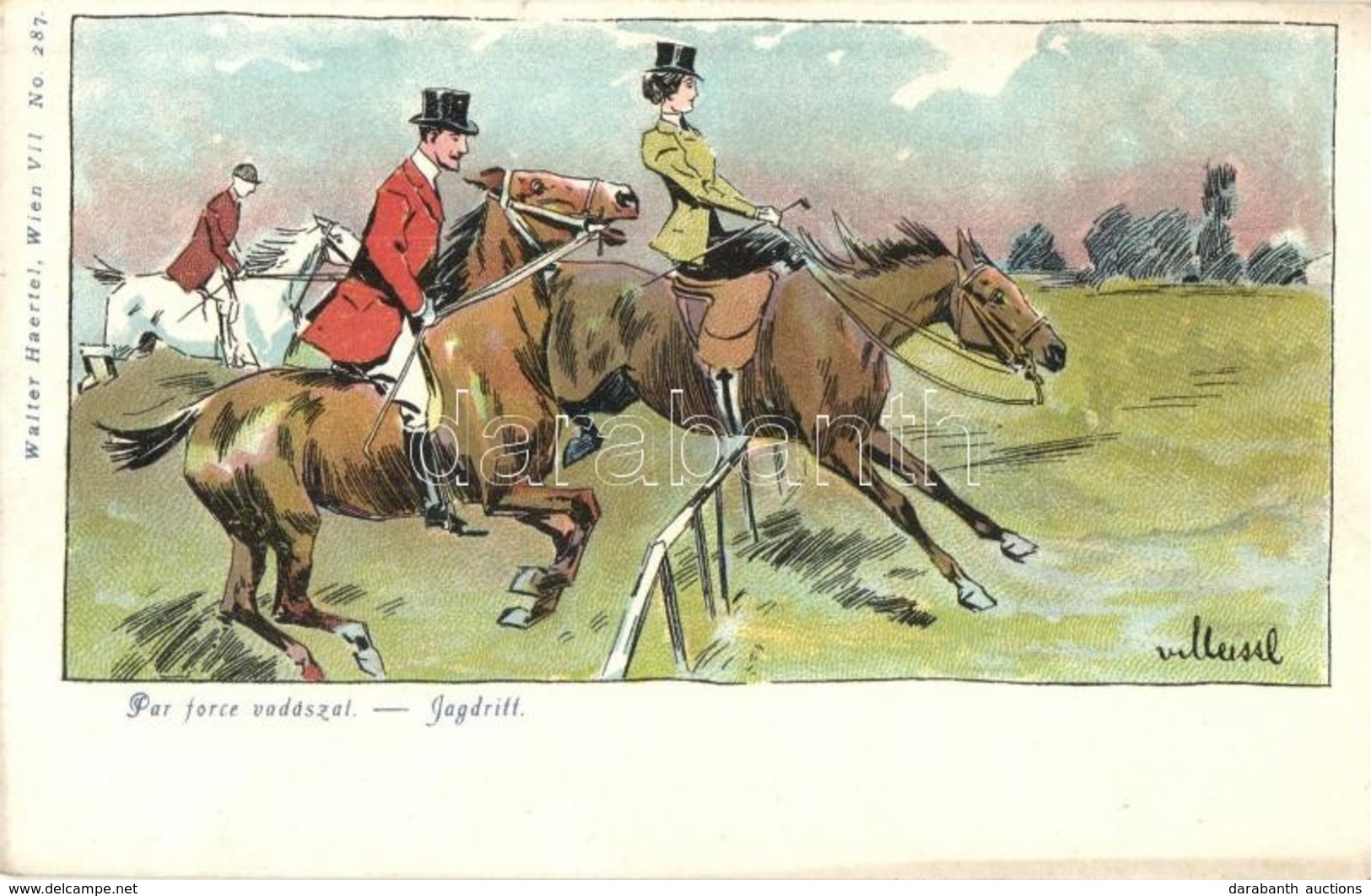 ** T1/T2 Par Force Vadászat / Jagdritt / Hunting. Walter Haertel No. 287. Litho - Unclassified