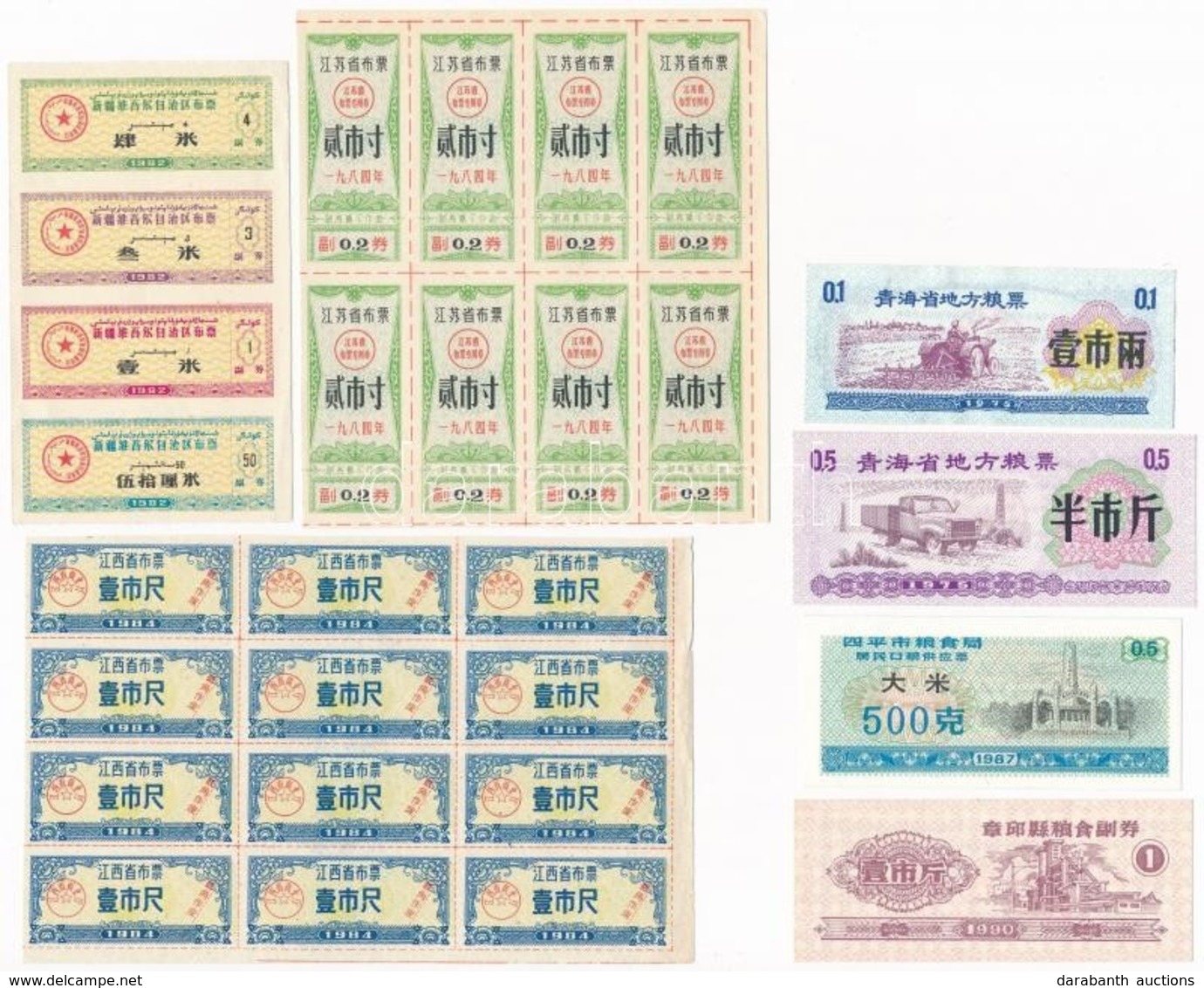 Kína ~1970-1980. 28db Rizsjegy, Egy Része ívben T:II
China ~1970-1980. 28pcs Of Rice Coupons, Some In Sheet C:XF - Non Classés