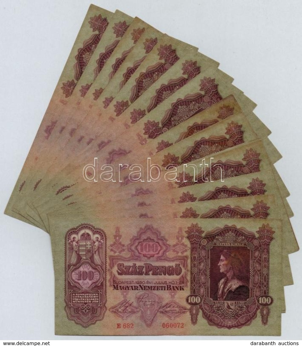 1930. 100P (18x) Három Részletben Sorszámkövetők; 'E682 060048 - E682 060051', 'E682 060054 - E682 060056' és 'E682 0600 - Non Classés