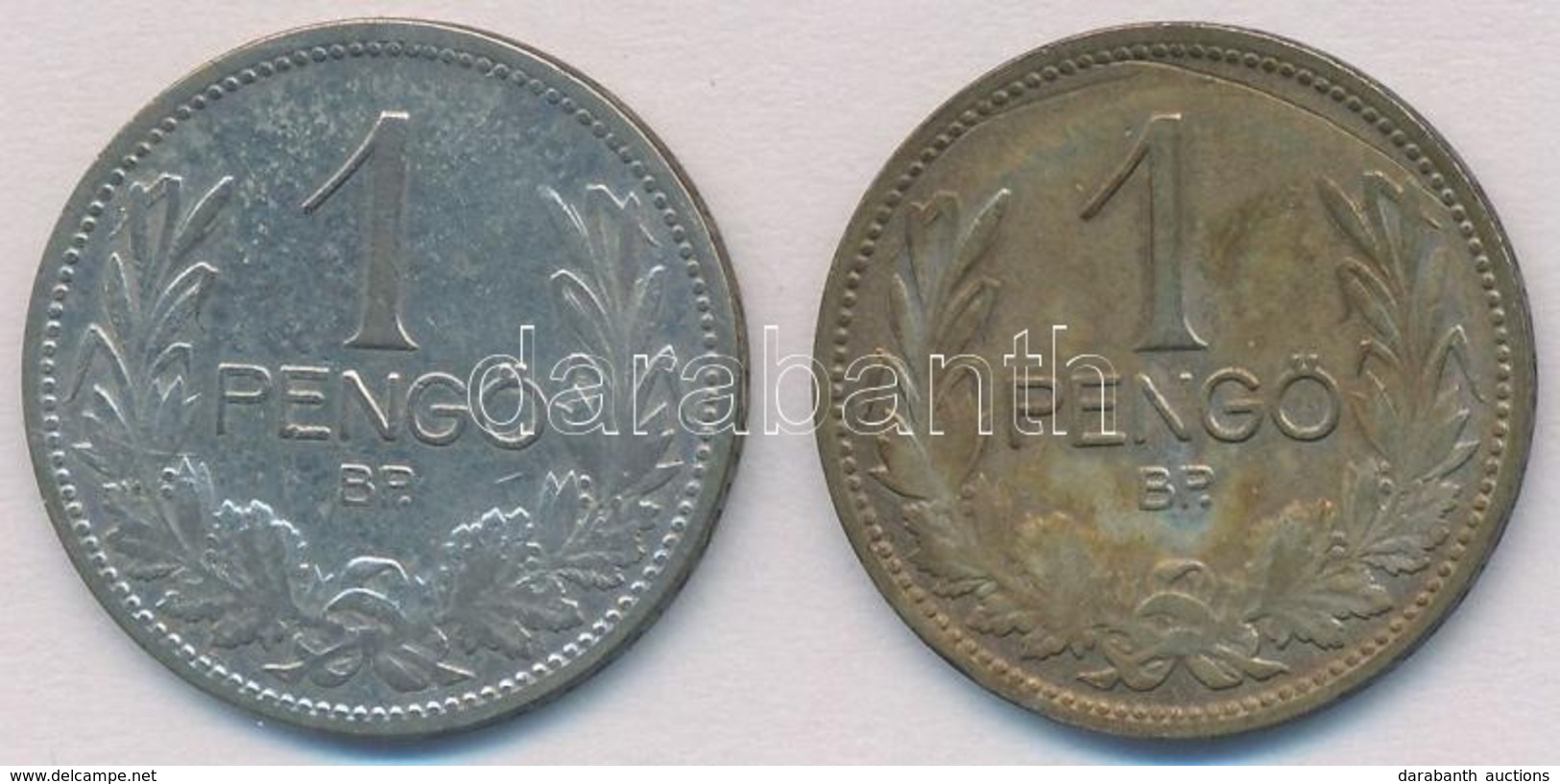 1926-1927. 1P Ag (2x) T:2,2- Patina - Non Classés