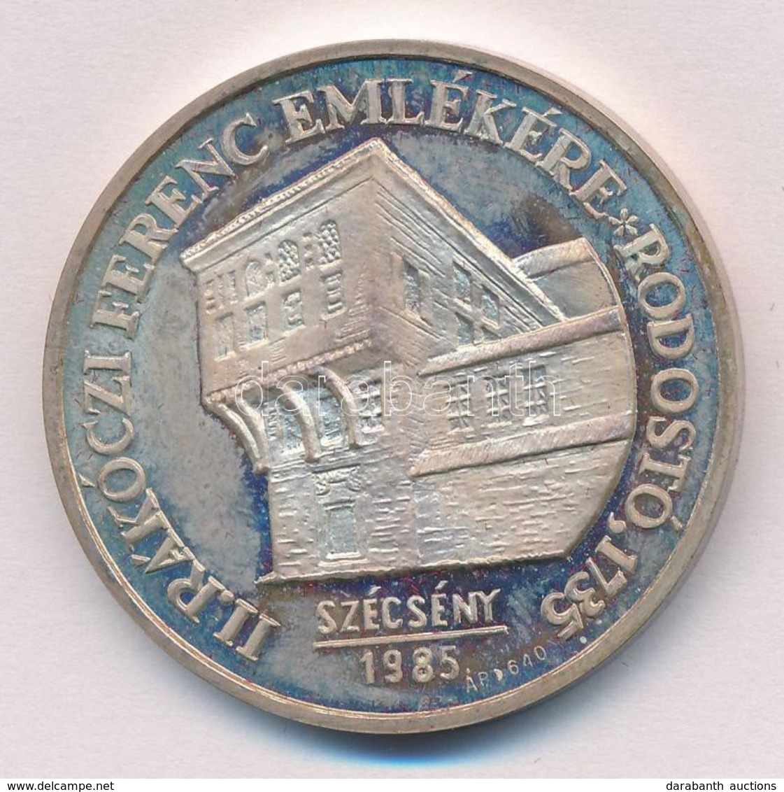 1985. 'II. Rákóczi Ferenc Emlékére - Rodostó 1735 / Szécsény' Jelzett Ag Emlékérem (34,51g/0.640/42,5mm) T:1-,2 (eredeti - Non Classés