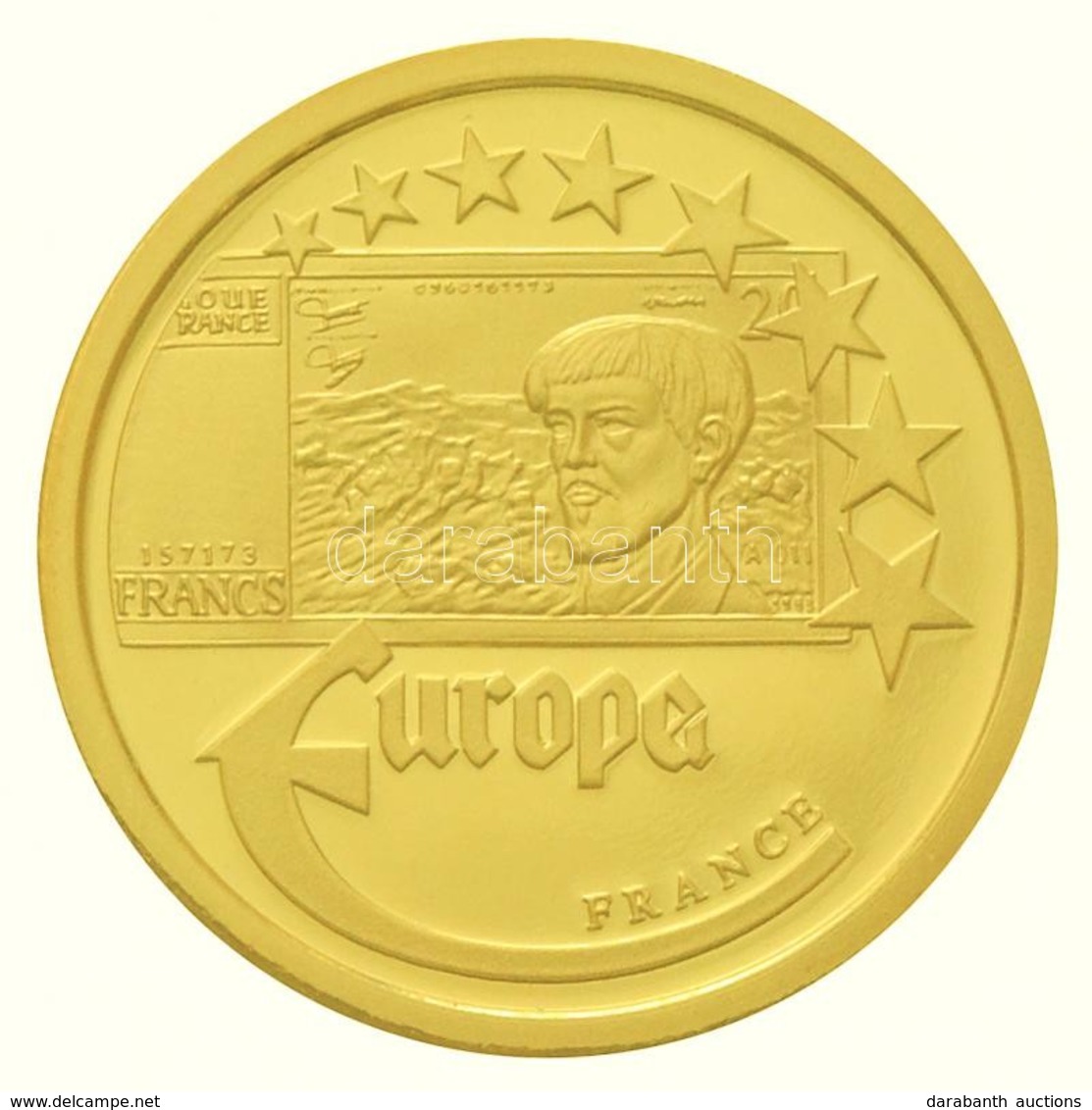 1997. 'Európa - Franciaország' Au Emlékérem (3,12g/0.585/20mm) T:PP
1997. 'Europe - France' Au Commemorative Medallion ( - Non Classés