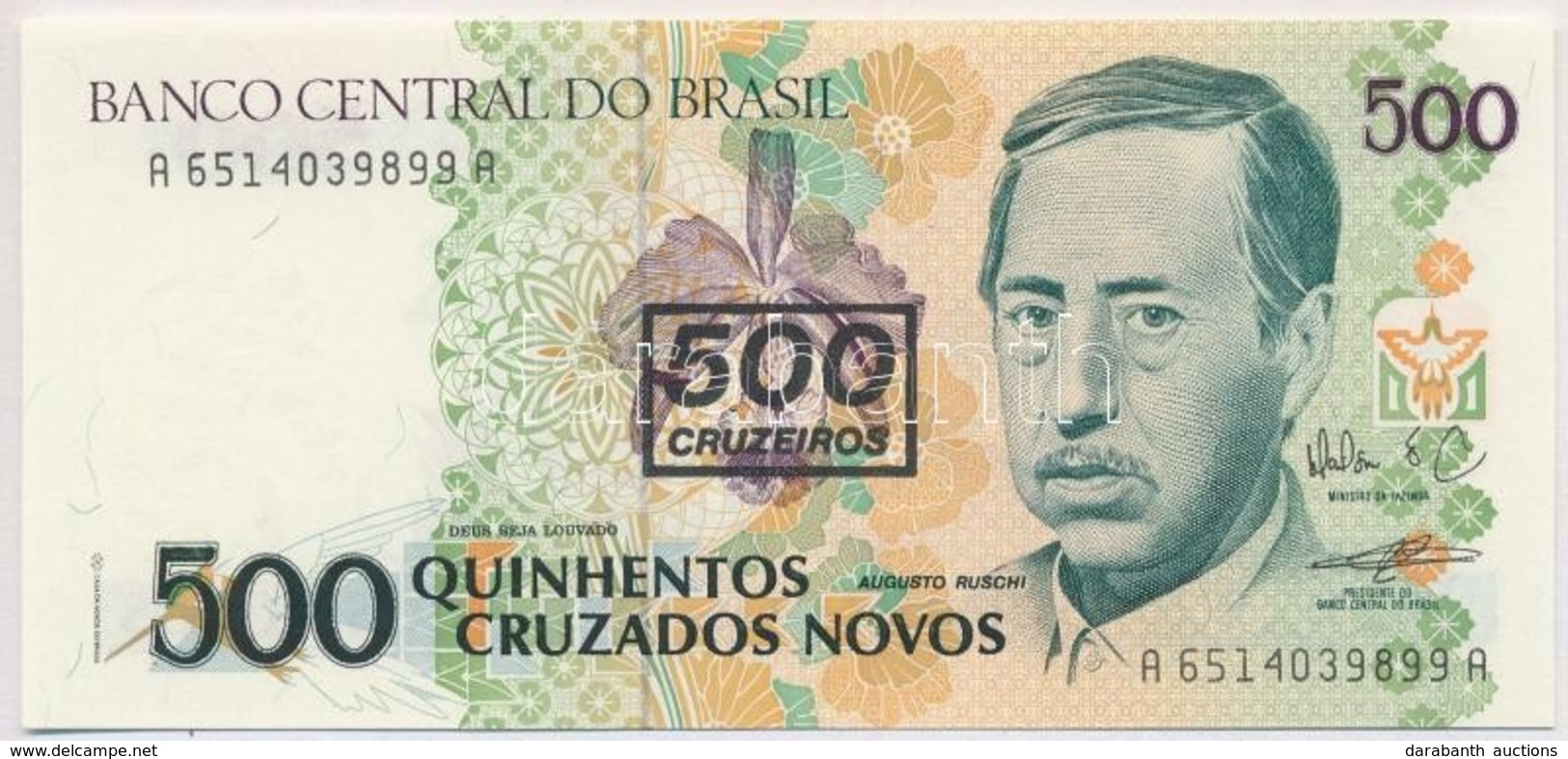 Brazília 1990. 500C '500 Cruzeiros Novos' Felülbélyegzéssel T:I
Brazil 1990. 500 Cruzados With '500 Cruzeiros Novos' Ove - Non Classés