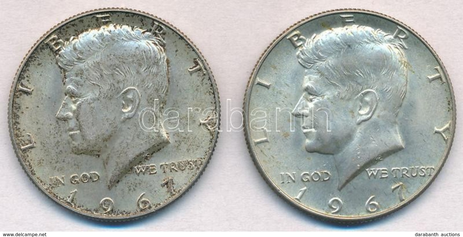 Amerikai Egyesült Államok 1967. 1/2$ Ag 'Kennedy' (2x) T:1- Kis Patina 
USA 1967. 1/2 Dollar Ag 'Kennedy' (2x) C:AU Smal - Unclassified