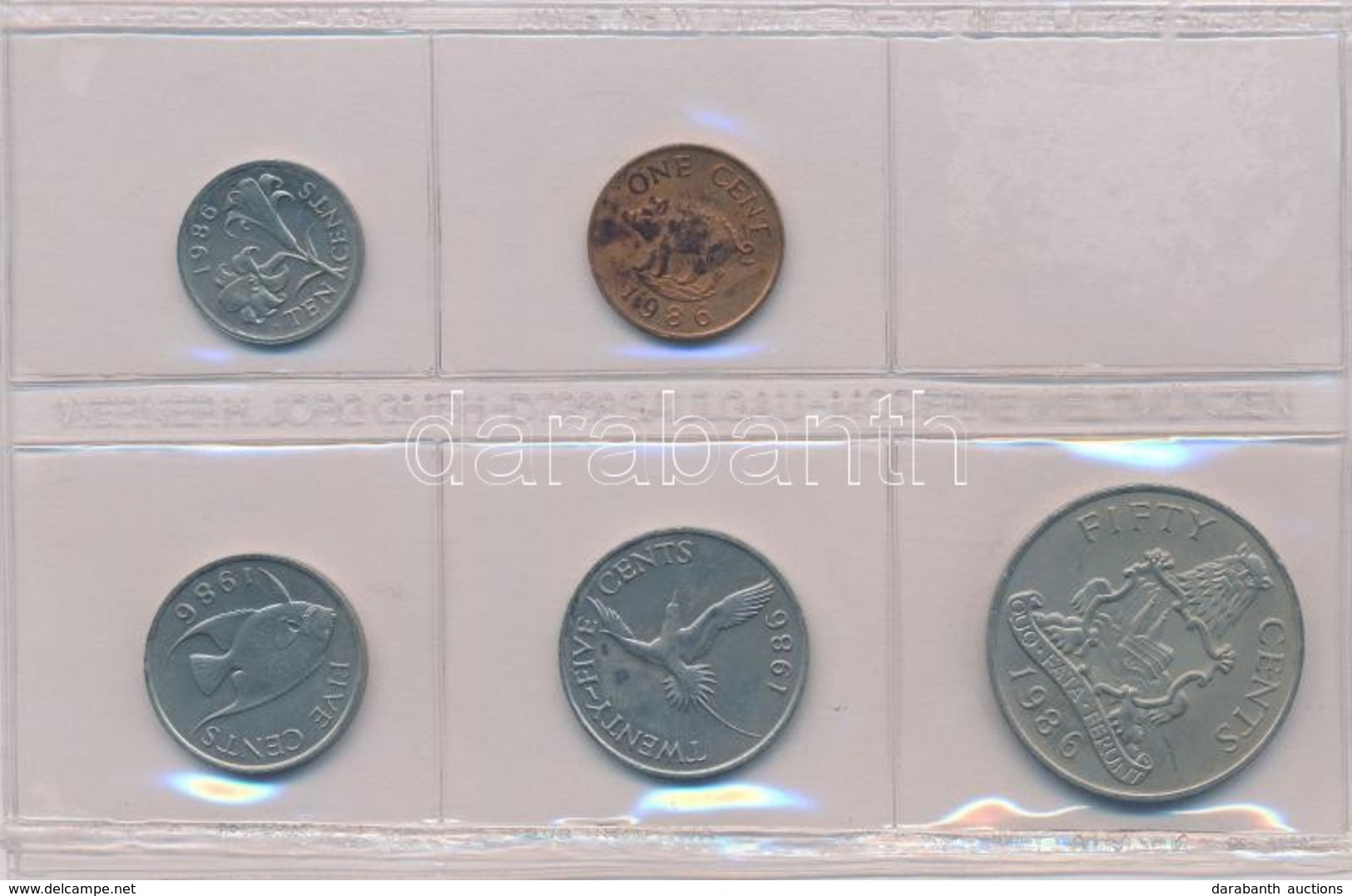 Bermuda 1986. 1c-50c (5xklf) T:1,1-
Bermuda 1986. 1 Cent - 50 Cents (5xdiff) C:UNC,AU - Unclassified