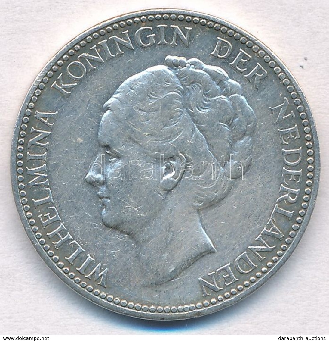 Hollandia 1922. 1G Ag 'I. Vilma' Tokban T:2 
Netherlands 1922. 1 Gulden Ag 'Wilhelmina I' In Case C:XF
Krause KM#161.1 - Unclassified