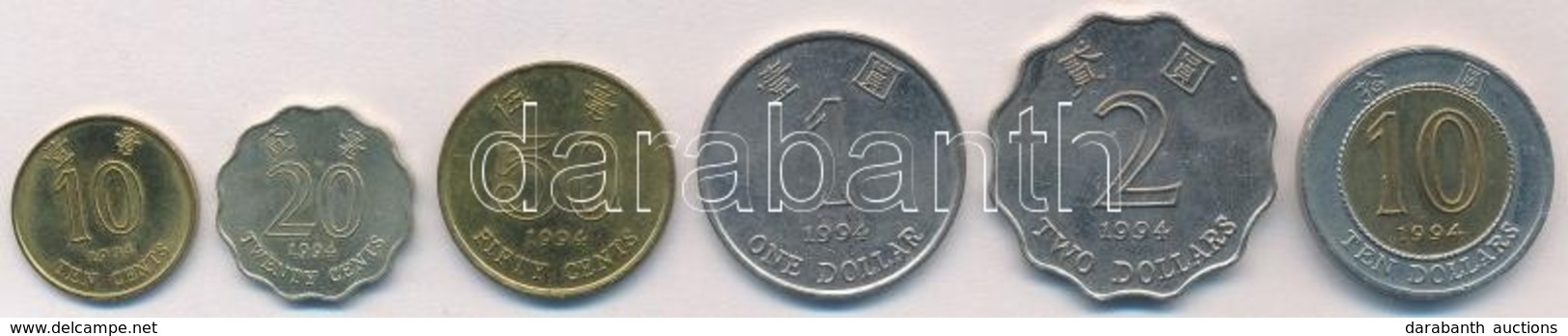 Hongkong 1994. 10c-10D (6xklf) T:1-,2
Hong Kong 1994. 10 Cents - 10 Dollars (6xdiff) C:AU,XF - Non Classés