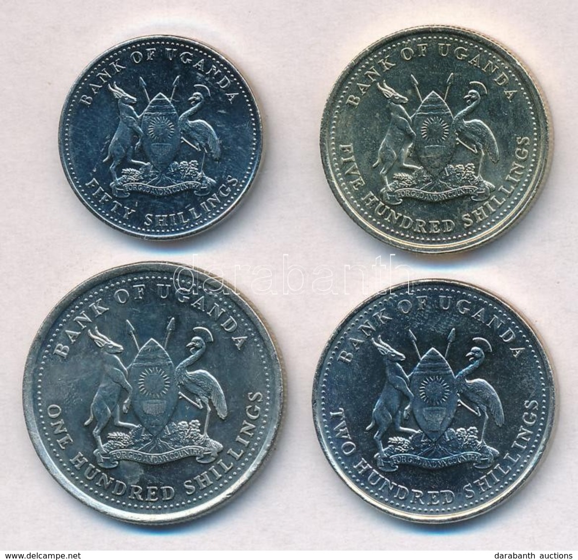 Uganda 1998. 50Sh-500Sh (4xklf) T:1- 
Uganda 1998. 50 Shilling -500 Shilling (4xdiff) C:AU - Non Classés