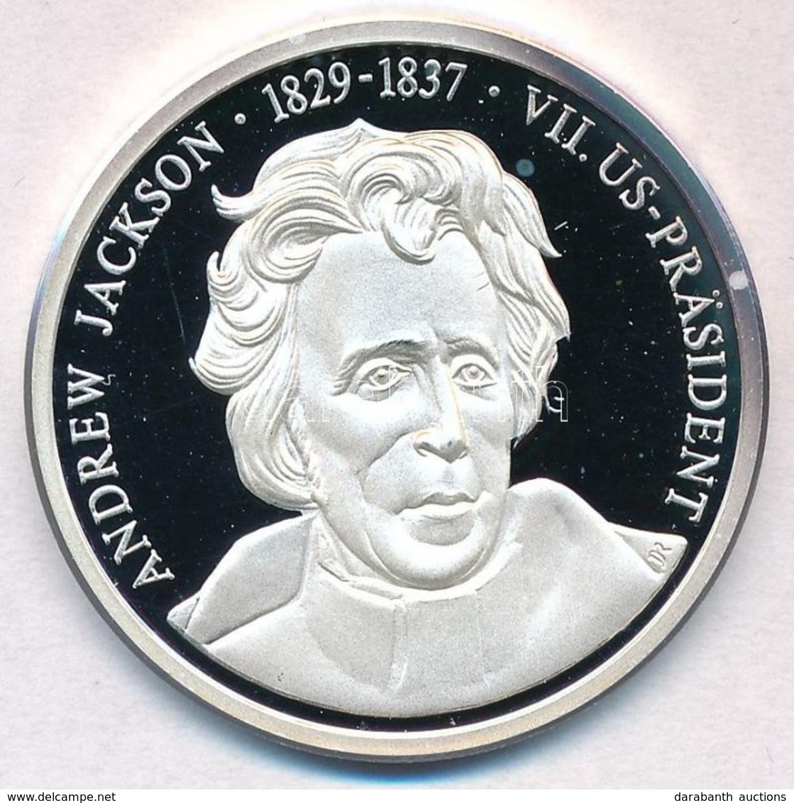 Németország 1992. 'Andrew Jackson - Az Amerika Egyesült Államok Elnökei' Jelzett Ag Emlékérem, Tanúsítvánnyal (15g/0.999 - Non Classés