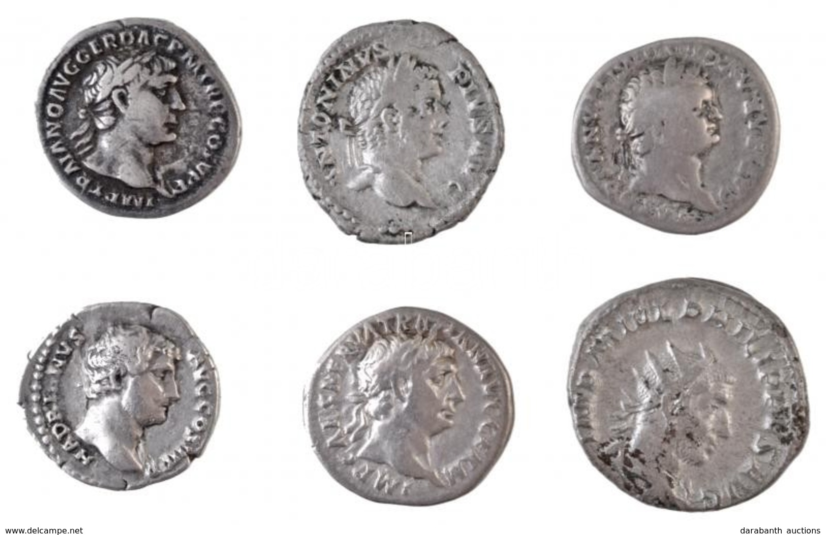 Római Birodalom 6db-os Vegyes Denár és Antoninianus Tétel, Közte Domitianus, Traianus, Hadrianus, Caracalla, I. Philippu - Non Classés