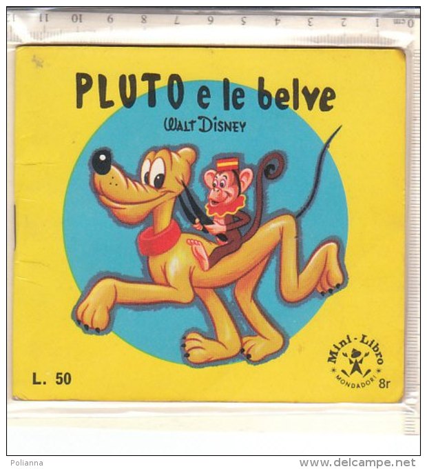 PO7723D# MINI LIBRO N.8r Walt Disney PLUTO E LE BELVE Ed.Mondadori 1968 - Antiguos