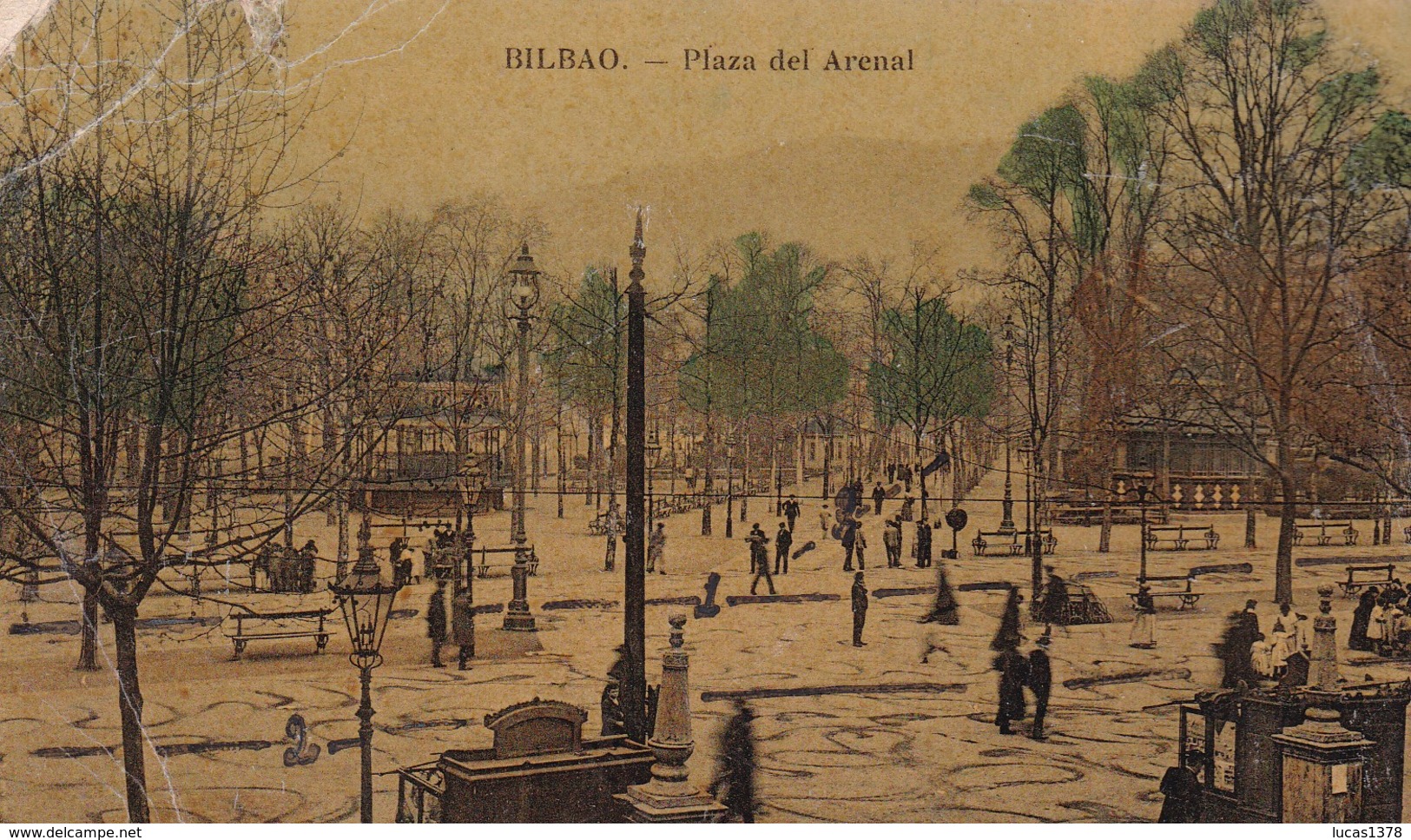 BILBAO / PLAZA DEL ARENAL / TRES JOLIE CARTE PAPIER GLACE / 1909 - Vizcaya (Bilbao)