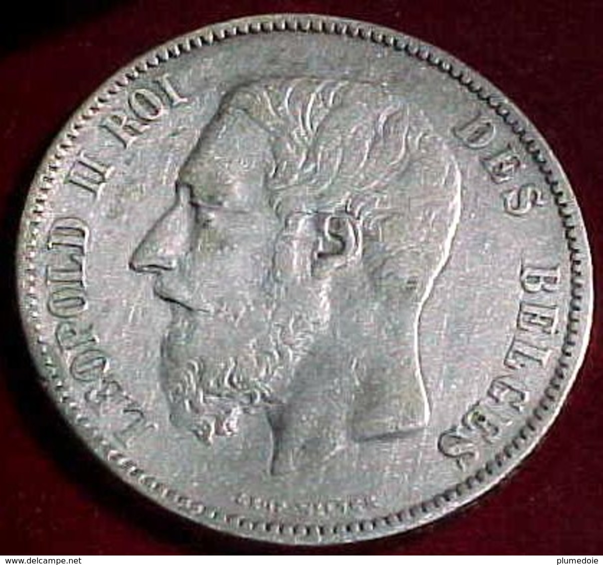 MONNAIE BELGE 5 FR Argent 1873 , LEOPOLD II ROI DES BELGES , Écu Couronné 1873 , BELGIQUE , BELGIUM SILVER COIN - 5 Francs