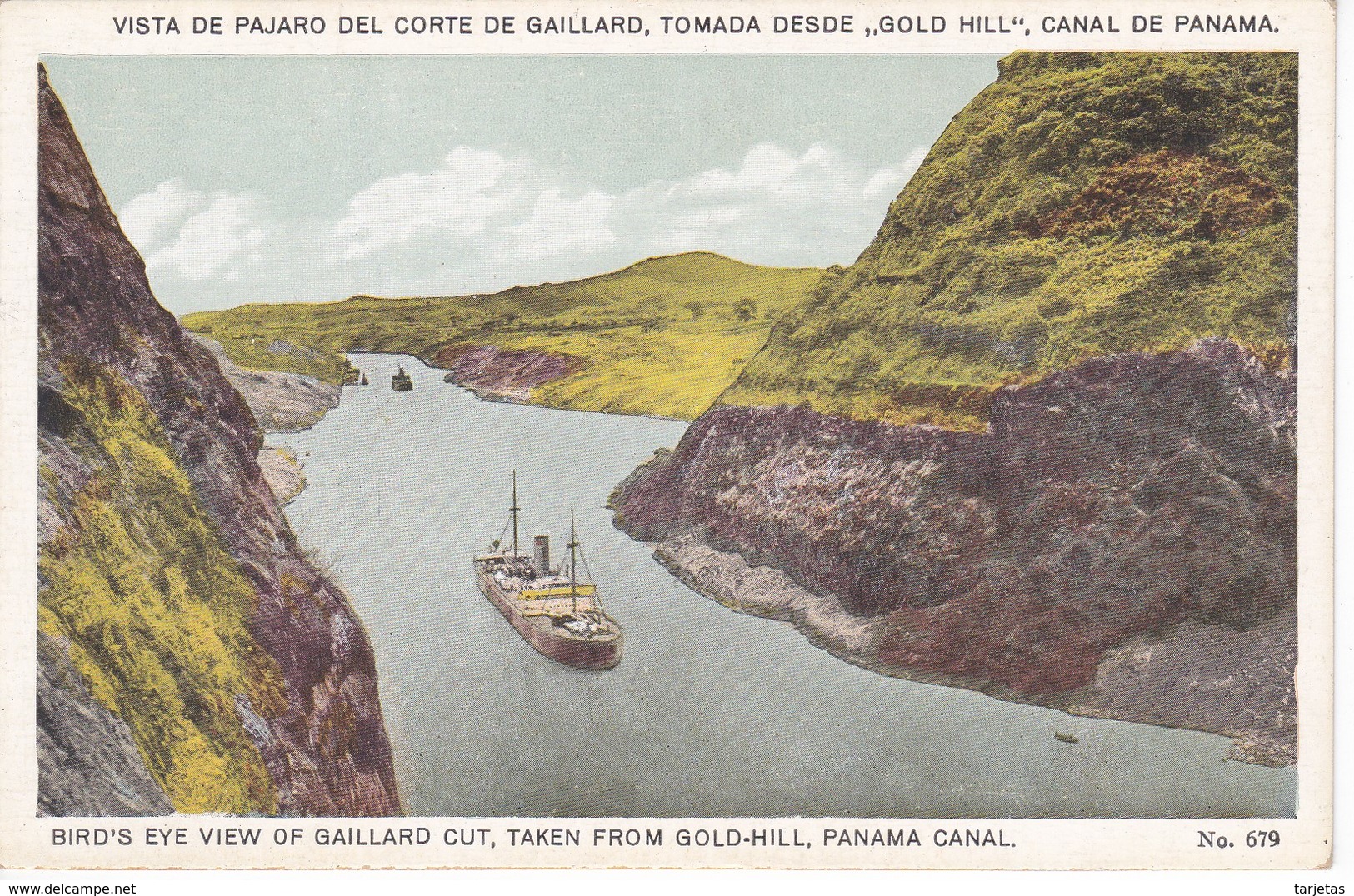 POSTAL DE VISTA DE PAJARO DEL CORTE GAILLARD, TOMADA DESDE GOLD HILL EN EL CANAL DE PANAMA (L. MADURO) - Panamá