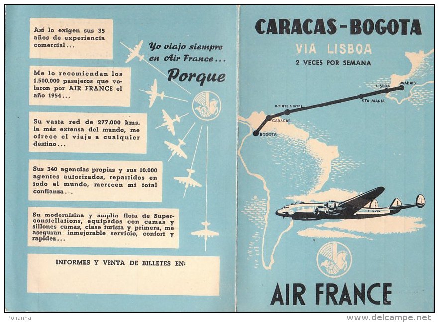 PO8084D# Brochure AVIAZIONE - AEREI AIR FRANCE - CARACAS-BOGOTA EN SUPERCONSTELLATION - Pubblicità