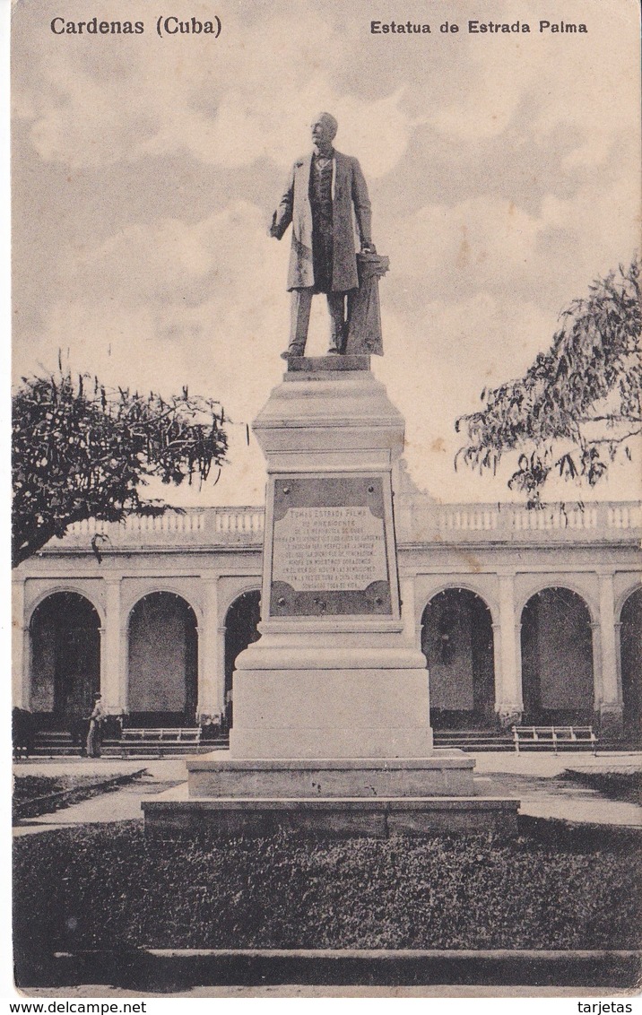 POSTAL DE CARDENAS DE LA ESTATUA DE ESTRADA PALMA (CUBA) (LIBRERIA EL MADRILEÑO) - Cuba