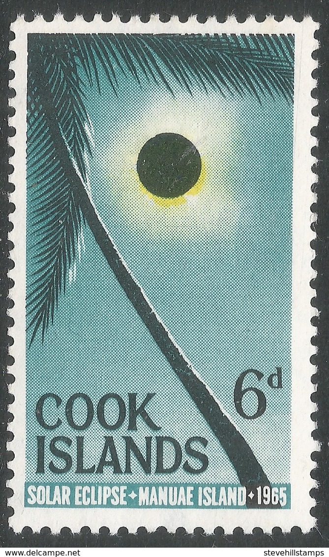 Cook Islands. 1965 Solar Eclipse Observation, Manuae Island. 6d MH. SG 174 - Cook Islands